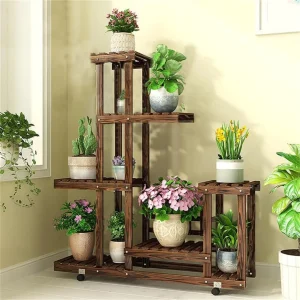 6-Tier Wooden Plant Stand – Indoor & Outdoor Display Rack