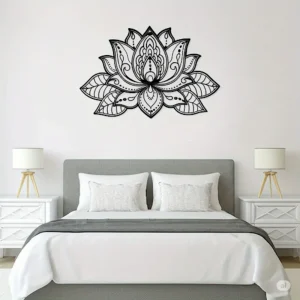 Lotus Mandala Wall Sculpture – Handcrafted Metal Flower Art