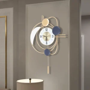 Luxury Silent Hanging Clock with Swing Pendulum – Antique Style Wall Décor