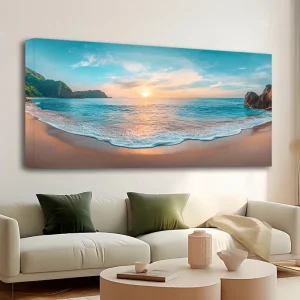 Natural beach sunsets and wave pictures, interior decoration