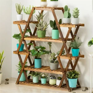 8 Tier Tall  Large Capacity Wood Plant Stand