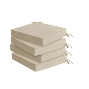 Chair Cushions Set of 4 Waterproof, Fade-Resistant Patio Furniture 18.5 x 16 x 2 Inch  with Ties