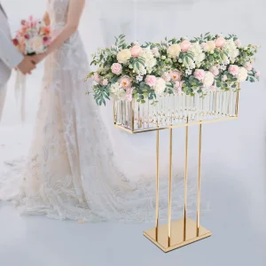  Gold Bymaocar 70*90cm Wedding Crystal Flower Stand,  