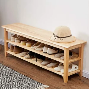 Entryway Shoe Storage Bench Wooden Shoe Rack