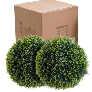 Set of 2 Artificial Topiary Cedar Balls.