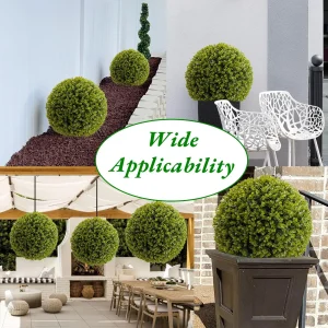 Set of 2 Artificial Topiary Cedar Balls. - Thumbnail Image 2