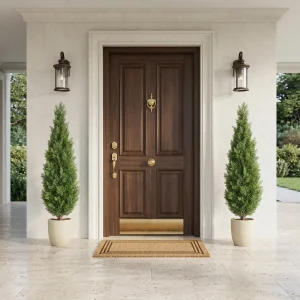 2-pack 4 ft Artificial Cedar Topiary Trees, Outdoor Faux Plants with Ground Spike, - Thumbnail Image 5