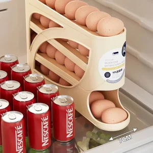 4-Tier Sliding Egg Dispenser, Automatic Rolling Shatterproof - Thumbnail Image 5