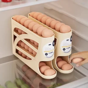 4-Tier Sliding Egg Dispenser, Automatic Rolling Shatterproof