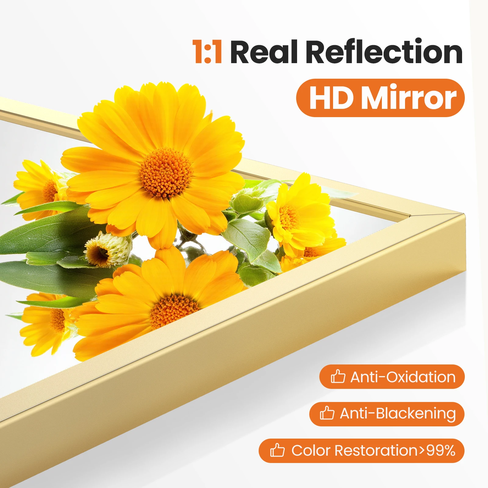 Arched Gold Large Size Mirror Over Sink Modern Wall Mirrors Arch Decorative for Entryway Bedroom Vanity Horizontal or Vertical Hanging - Image 3