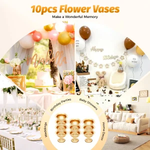Table Vintage Gold Iron Centerpieces Vase for Weddings - Thumbnail Image 3