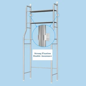 Freestanding Over Toilet Storage Shelf,2/3-Tier Metal Paper Holder and Removable - Thumbnail Image 4