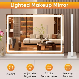 MCQ Full-Length Mirror LED Vanity Mirror with Lights, Makeup, Dimmable 3 Color Modes with Memory, USB Charging Port for Home ﻿ - Thumbnail Image 3