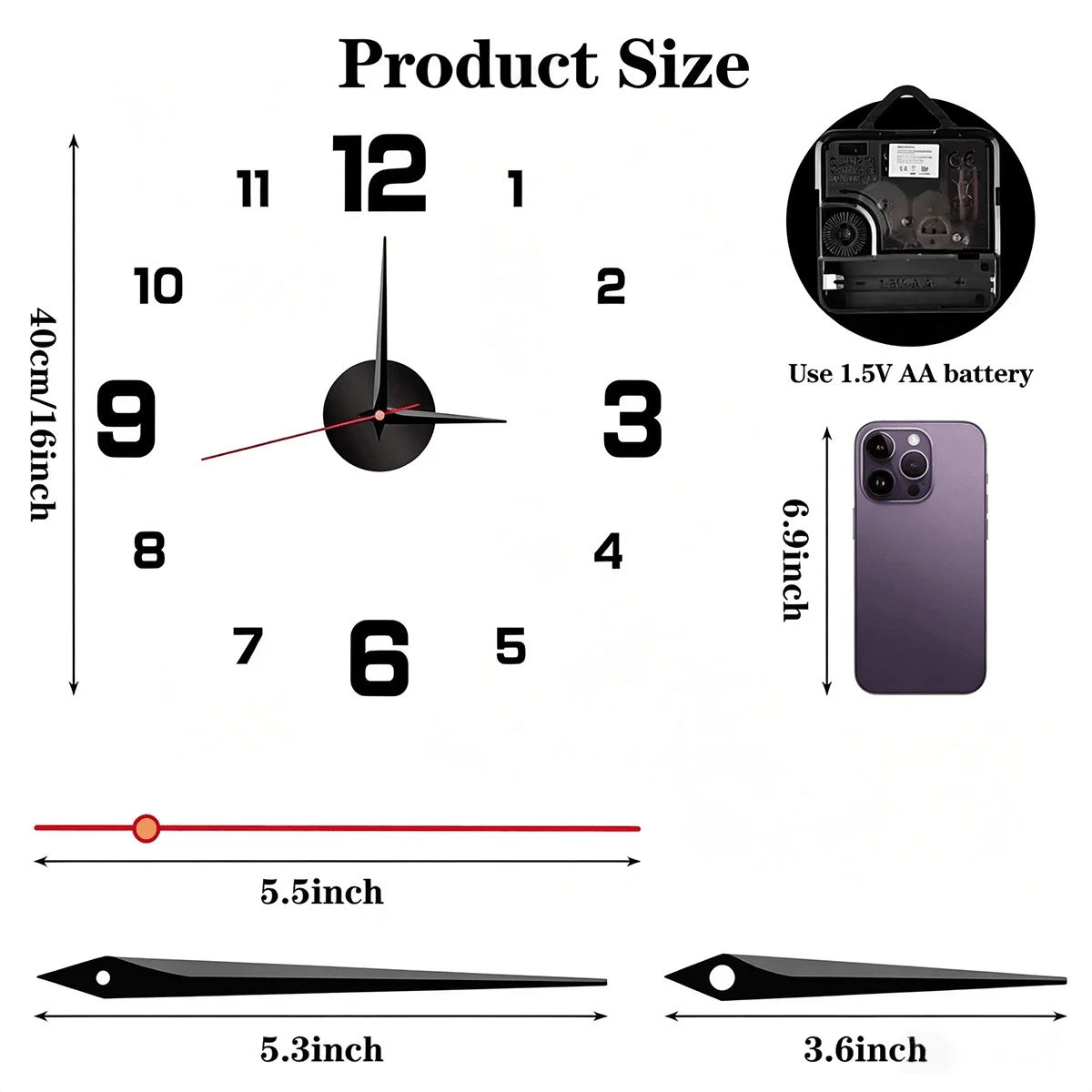 Glow-In-The-Dark DIY Wall Clock Creative Design - Image 5