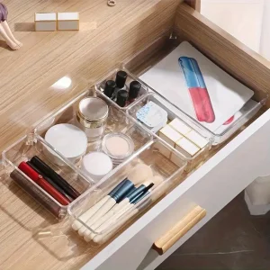 Multifunctional Clear Plastic Drawer Organizer Set, 44pcs Drawer Storage - Thumbnail Image 4