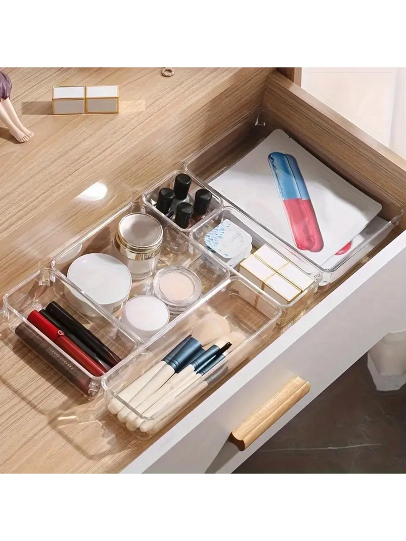 Multifunctional Clear Plastic Drawer Organizer Set, 44pcs Drawer Storage - Image 4