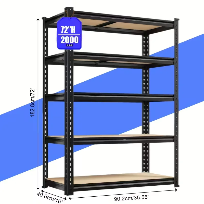 72"/60"H Garage Heavy Duty Adjustable Storage Shelf, 2000LBS Capacity - Image 6