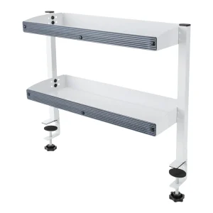 Clamp-on Desk Shelf, 2-Tier, Above or Under Table Corner Shelves Metal Organizer, - Thumbnail Image 7