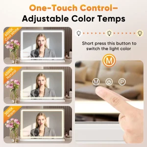 MCQ Full-Length Mirror LED Vanity Mirror with Lights, Makeup, Dimmable 3 Color Modes with Memory, USB Charging Port for Home ﻿ - Thumbnail Image 5