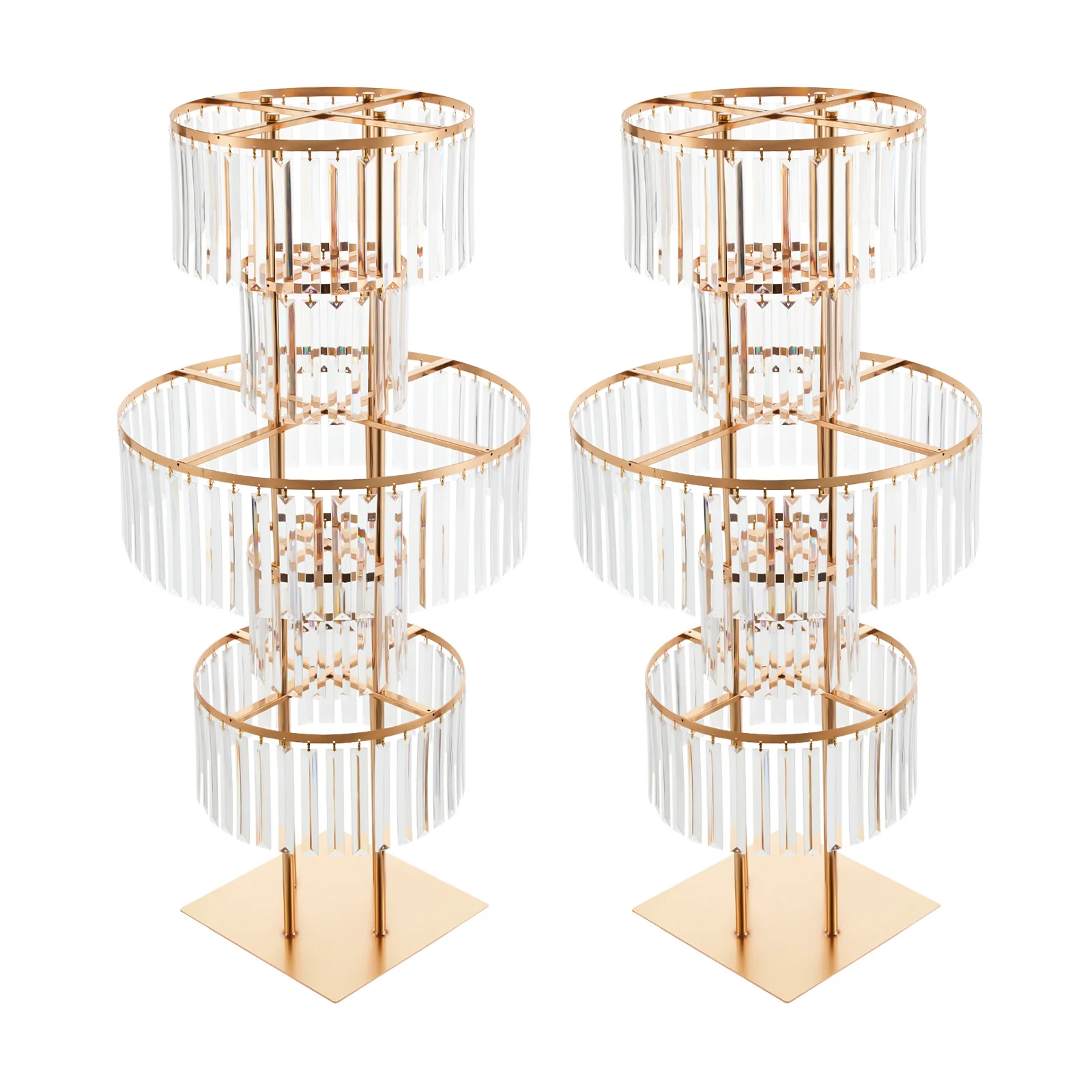 1/2Pcs 5-Tier Gold Acrylic Flower Stand 110cm Crystal Style Floor Standing Centerpiece - Image 6