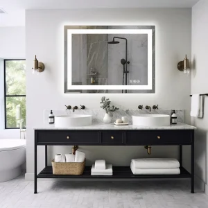 36"x 24"LED  Vanity Mirror for Wall Memory Function Tempered Glass with Front Light and Backlit - Thumbnail Image 4