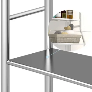 Freestanding Over Toilet Storage Shelf,2/3-Tier Metal Paper Holder and Removable - Thumbnail Image 5