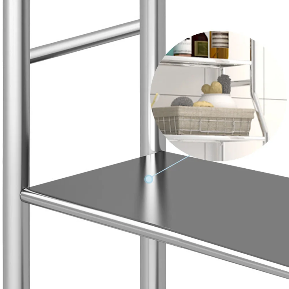 Freestanding Over Toilet Storage Shelf,2/3-Tier Metal Paper Holder and Removable - Image 5