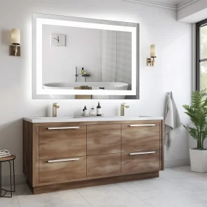 36"x 24"LED  Vanity Mirror for Wall Memory Function Tempered Glass with Front Light and Backlit - Thumbnail Image 2