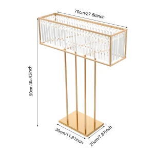 2pcs Tall Golden  Iron Frame Crystal Flower Stand for Wedding Centerpiece - Thumbnail Image 4