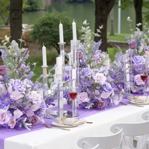 Red Free Standing Centerpieces Flowers Ball Bouquet Artificial Rose Arrangements - Thumbnail Image 2