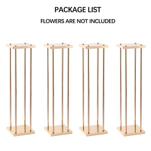 4 Pcs Gold Metal Flower Stand 23.6 in Tall Wedding Aisle Centerpiece - Thumbnail Image 6