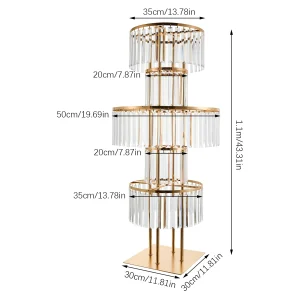 1/2Pcs 5-Tier Gold Acrylic Flower Stand 110cm Crystal Style Floor Standing Centerpiece - Thumbnail Image 5