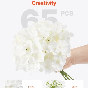 Bulk White Faux Bridal Shower with Stem for DIY Wedding Bouquets - Thumbnail Image 4