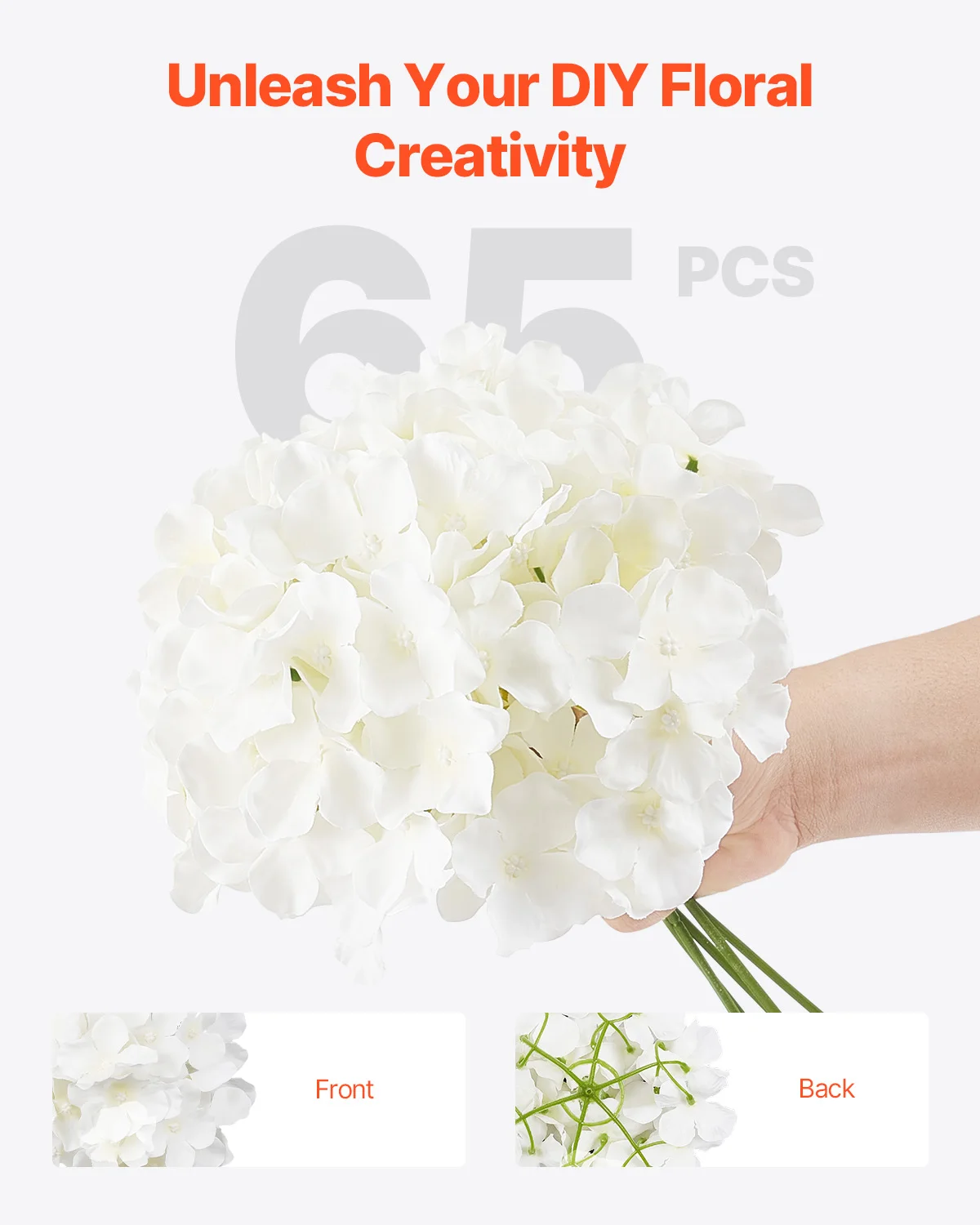 Bulk White Faux Bridal Shower with Stem for DIY Wedding Bouquets - Image 4