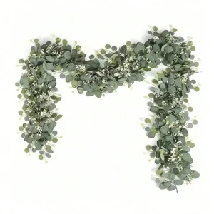 1/3/4/5/6/7/8/9pcs 180cm Eucalyptus Vine Decoration, Made of Nylon Material, - Thumbnail Image 2