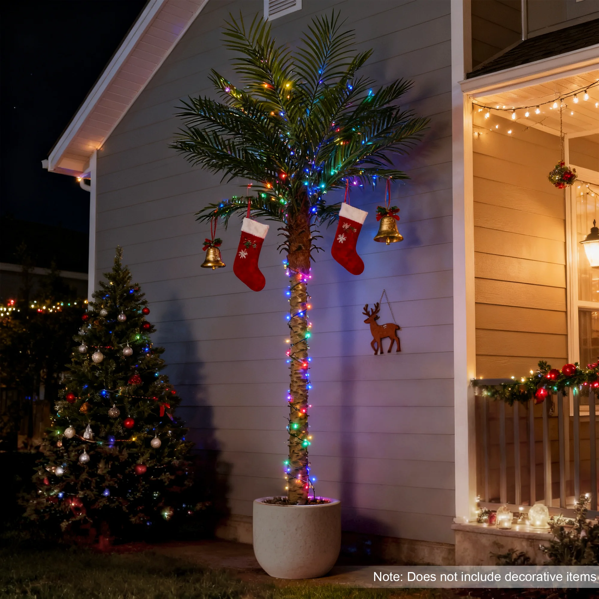 4/5/6/7/8/9FT Faux Palm Tree, Artificial Golden Cane Palm Tree Outdoor Indoor, - Image 8