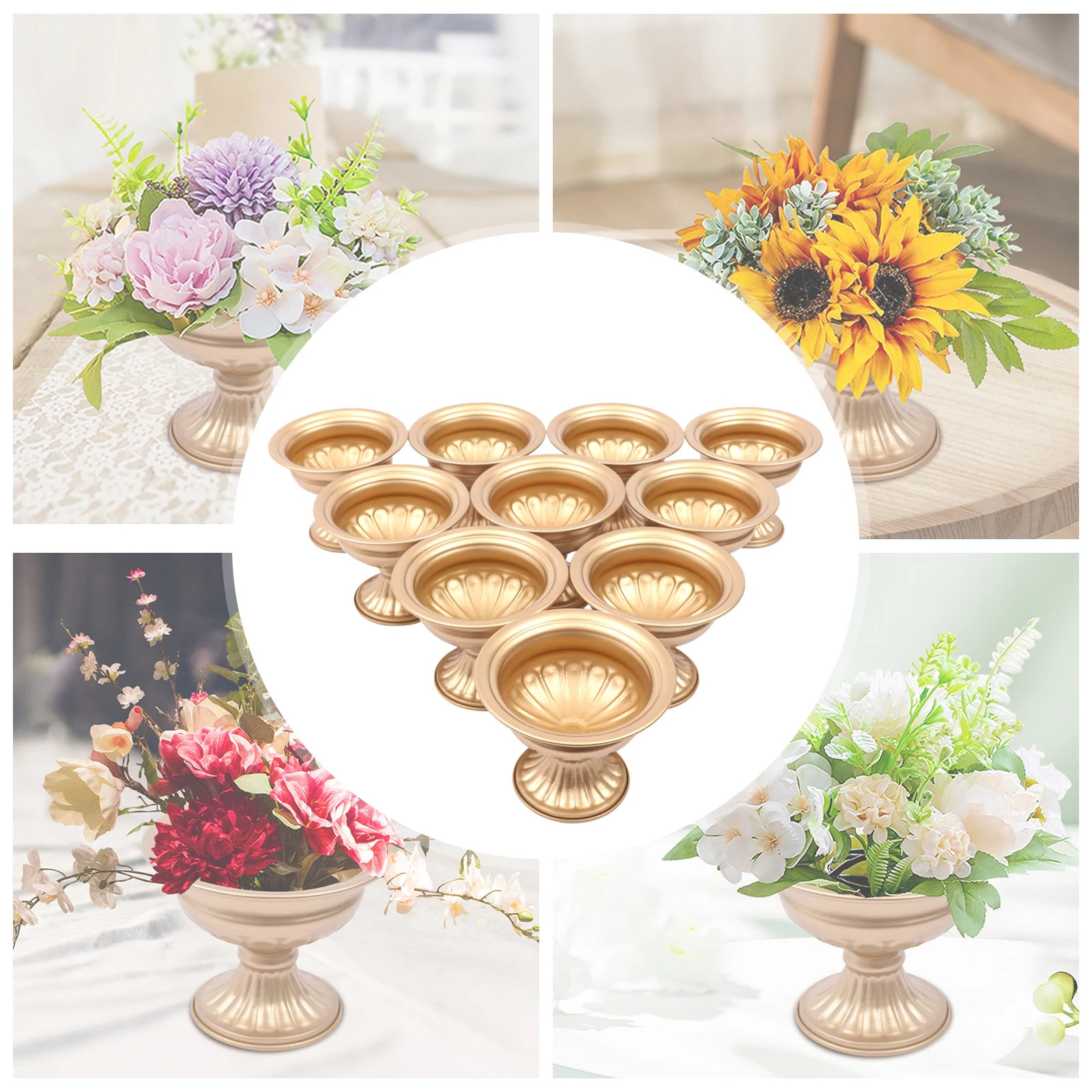 Table Vintage Gold Iron Centerpieces Vase for Weddings - Image 2