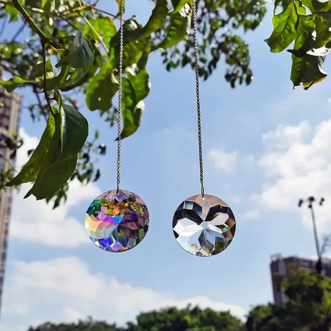 2pcs, Round Glass Prism Crystal Sun Catchers, Rainbow Maker For Window, Balcony, Kitchen, - Image 3