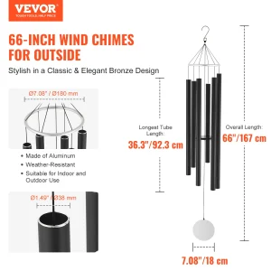 Wind Chimes for Outside Deep Tone Unique Memorial Wind Chimes - Thumbnail Image 2