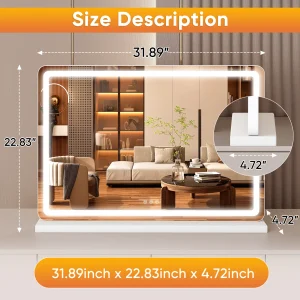 MCQ Full-Length Mirror LED Vanity Mirror with Lights, Makeup, Dimmable 3 Color Modes with Memory, USB Charging Port for Home ﻿ - Thumbnail Image 4