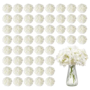 Bulk White Faux Bridal Shower with Stem for DIY Wedding Bouquets