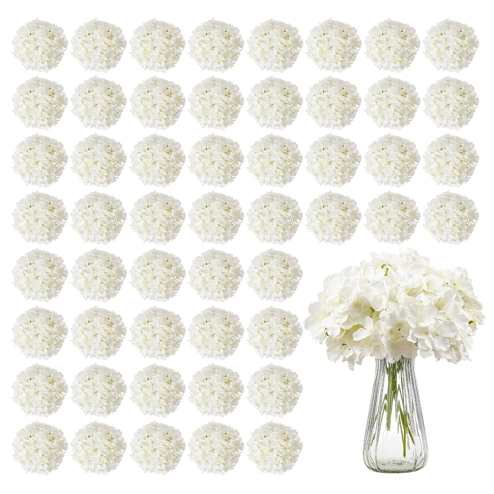 Bulk White Faux Bridal Shower with Stem for DIY Wedding Bouquets - Image 1