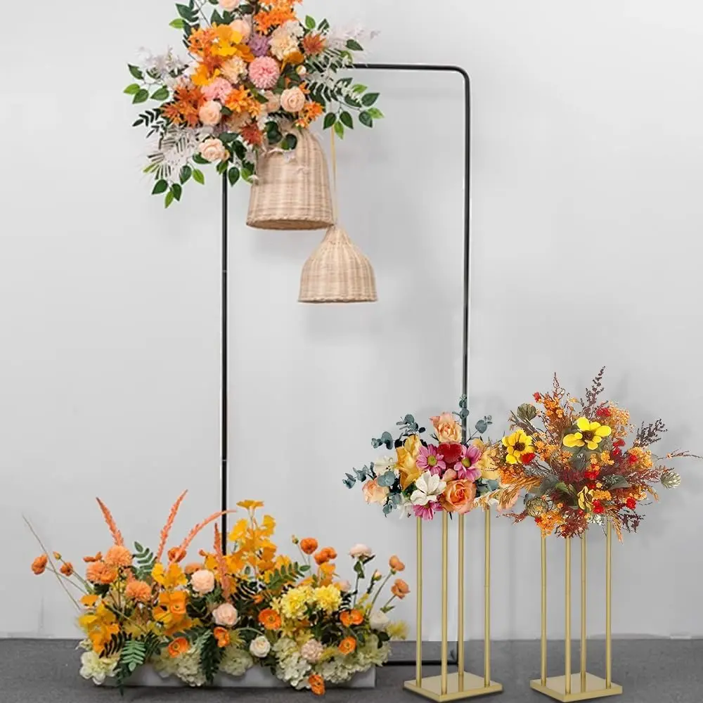 4 Pcs Gold Metal Flower Stand 23.6 in Tall Wedding Aisle Centerpiece - Image 4