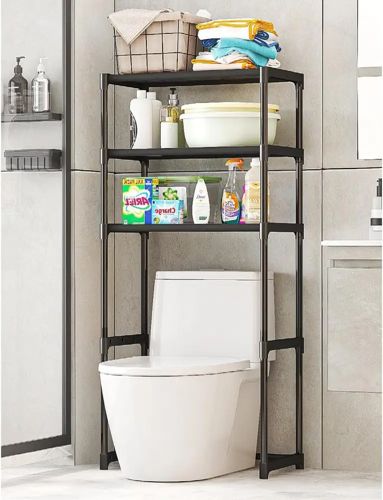 Over The Toilet Storage Cabinet, 3-Tier Metal  Organizer - Image 2