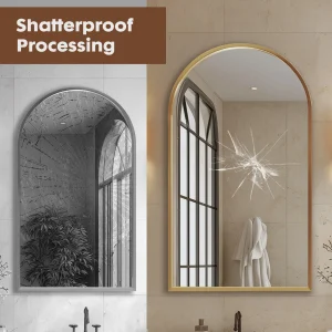 26"x38" Arched Metal Framed Mirrors for Wall Decor - Thumbnail Image 4
