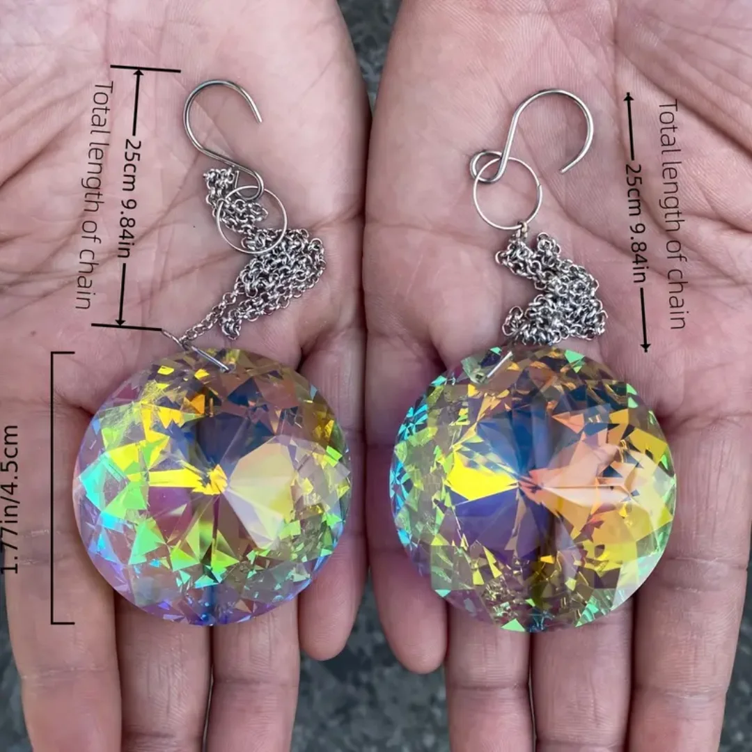 2pcs, Round Glass Prism Crystal Sun Catchers, Rainbow Maker For Window, Balcony, Kitchen, - Image 2