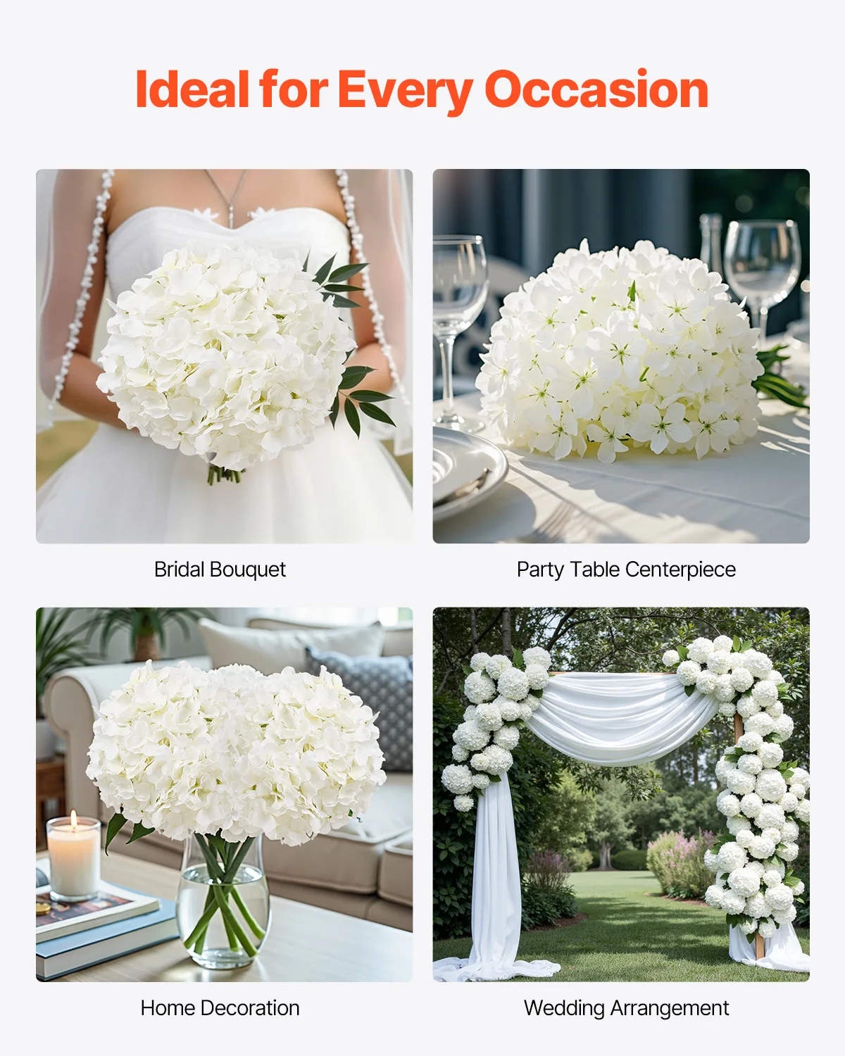 Bulk White Faux Bridal Shower with Stem for DIY Wedding Bouquets - Image 6
