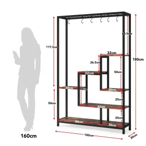 Tribesigns 5 Tiers Tall Indoor Plant Stand 70.9 inches Metal 10 PC S Hanging Hooks for Garden - Thumbnail Image 5