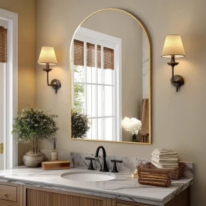26"x38" Arched Metal Framed Mirrors for Wall Decor - Thumbnail Image 3