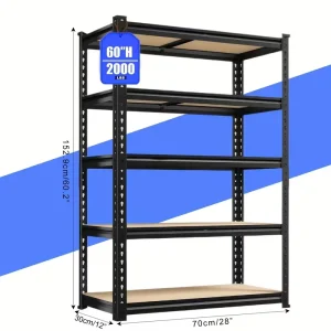 72"/60"H Garage Heavy Duty Adjustable Storage Shelf, 2000LBS Capacity